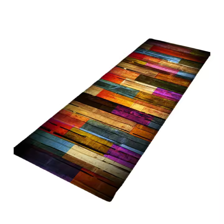 Carpetas Antideslizantes Coloridas Para Baño Y Cocina Alfombra De Piso Absorbente De Agua Con Patrón De Madera Para Pasillo Y Puerta - 1