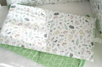 LALA - Barandilla de cuna para Bebé, Valla de Tela anticolisión, Bolsa de Algodón Puro, Flor Verde, pájaro, Conejo, 120x30, a Pieza - details 7