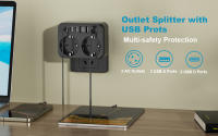 Enchufe De Poder 3500W Con 2 Salidas AC 6 USB 17W Carga Rápida 7 Sistema De Seguridad Para El Hogar EU Plug Power Strip - details 0