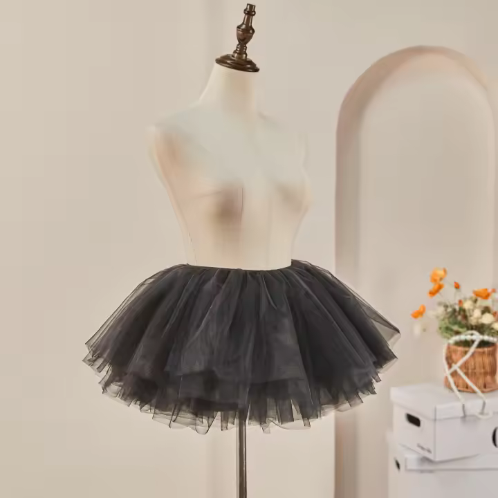 Petticoat De Tulle Puff Blanco Y Negro Para Mujer Y Niños Vestido De Cosplay Ballgown Bodas Sin Costillas Traje De Tútulo - 1