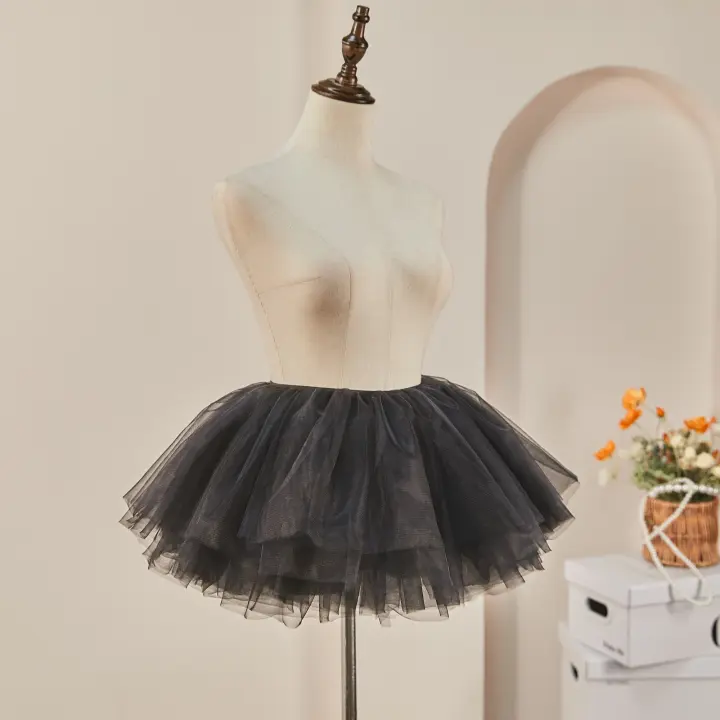 Petticoat De Tulle Puff Blanco Y Negro Para Mujer Y Niños Vestido De Cosplay Ballgown Bodas Sin Costillas Traje De Tútulo - 1