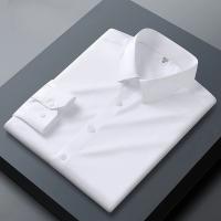 Camisa Blanca Antirroto Para Hombre Cuello Alto Manga Larga Ajustada Resistente a Las Arrugas Traje Formal Para Negocios Y Trabajo - details 20