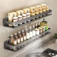 Estante De Cocina Con Ventosa Aluminio Organizador De Especias No Perforado Soporte Para Muro Espacio De Guardado Para Cocina - details 0
