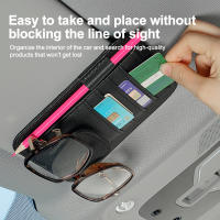 Organizador De Visera De Coche Multifuncional PU Para Gafas Tarjetas De Crédito Boletos Clip De Almacenamiento Para Sol - details 4