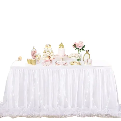 Zirizon-Faldón de mesa de tul, 1 yarda, para bodas, cumpleaños, bienvenida de bebés, decoración del hogar, suministros para fiestas. - 1