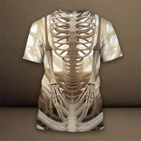 Camiseta De Verano Para Hombre Con Patrón De Elemento De Calavera 3D Estilo Casual Manga Corta Cuello Redondo Gran Talla Ropa De Calle - details 18