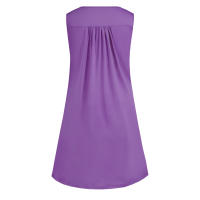 Vestido De Verano Para Mujer Talla S-5XL Estilo Casual Prenda Interior Con Botones Pleated Vintage Largo Hasta La Rodilla - details 22