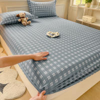 Sábana Ajustable Estilo Cuadros Skin-friendly Para Habitación De Niñas Y Niños Sábana De Cama Elástica De Poliéster 300TC Sin Almohadilla - details 0
