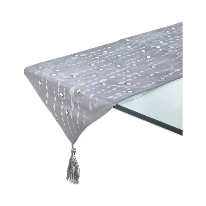 Camino 33*180 gris tiras espejos yvette  Material: Poliester Medidas (Ancho*Alto*Fondo): 33*180*0.5Presume de casa - 1
