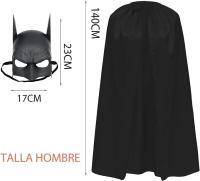 Carnavalife Máscara Batman y Capa Negra 2 pcs para Halloween, Carnaval, Disfraz de Superheroe Adulto y Niños - details 3