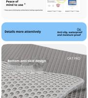 Manta Para Litiario De Gato Grande Impermeable Doble Capa Antideslizante Lavable Captura Arena Y Patas Anti Roto Duradera - details 10