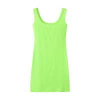 Nuevo Vestido Casual Para Mujer Verano 2024 Color Sólido Con Tirantes A-Line De Rodilla Polyester Sin Estirar Estilo Clásico - details 10