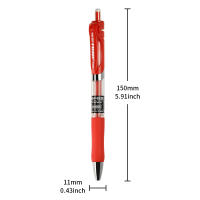 Lápiz De Gel Presión WQN-3/6PCS 0.38mm Rojo Sin Fugas Ideal Para Exámenes Y Escuela Material Plástico Usos Oficina Y Escuela - details 3