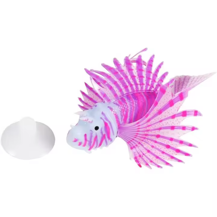 Pez león artificial, pez falso luminoso, adorno para pecera, decoración de animales con simulación luminosa (morado) - 1