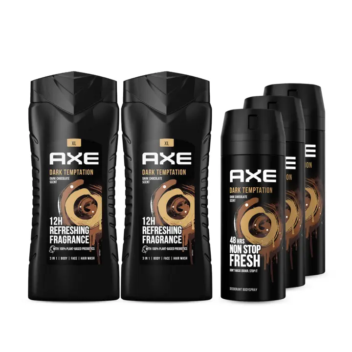 Axe Pack Dark Temptation Desodorante 150ml x3 + Gel de Ducha 400ml x2 - Pack de 5 - 1