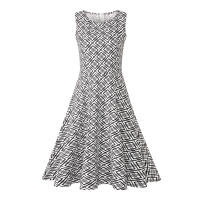 Vestido Largo Sin Mangas Para Mujer Verano Estampado Vintage Talla Grande Casual A-Line Para Playa Vestido De Medio Tamaño - details 0