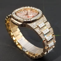 Reloj De Pulsera De Cuarzo Para Hombre MISSFOX Clásico Lujo Con Diamantes Full En Plata Acero Inoxidable Resistente Al Agua Y Shock - details 17
