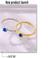 Encanto Anillo de acero inoxidable chapado en oro para mujer,meses con diseño de constelación de circonia cúbica, regalo de cumpleaños anillo de circón de una sola garra estilo, anillo de sensación de lujo ligero ajustable de acero inoxidable - details 8