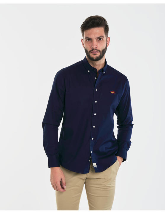CAMISA SPAGNOLO GABARDINA LISA AZUL MARINO SPAGNOLO