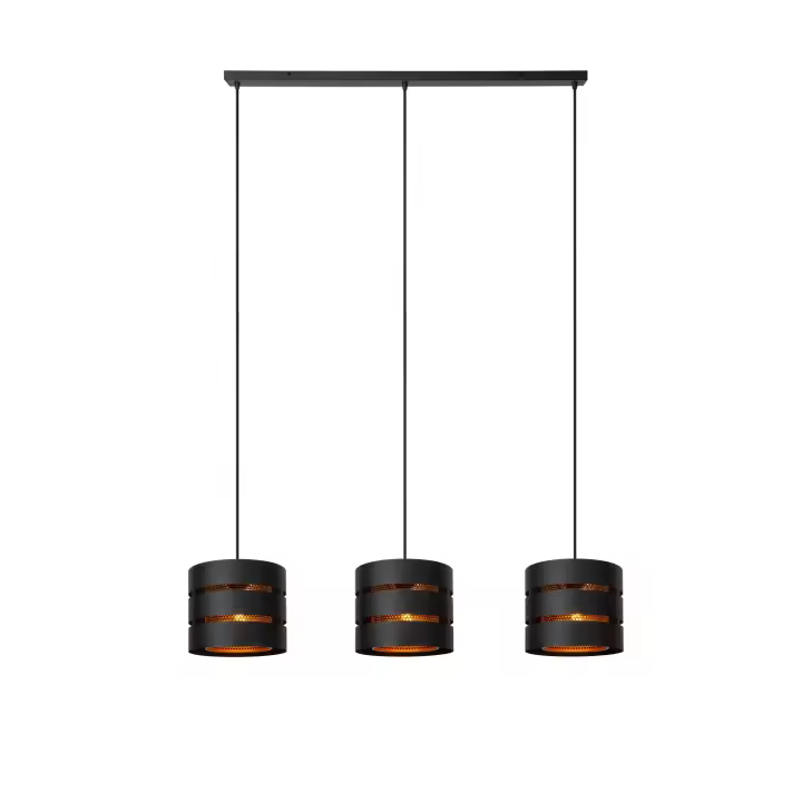 Lucide ROSAS - Lámpara colgante - 3xE27 - Negro - 1