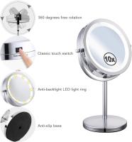 Espejo Maquillaje con Luz Luces Espejo Cosmético LED HD Doble Cara Aumento 1x/10x, 360° Rotación Redondo Cosmética Espejo Luminoso - details 1