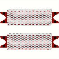Almohadilla de repuesto de microfibra roja y blanca festiva para cabezas planas de la fregona-36Cm X 14In Gl - details 2