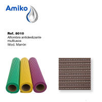 ROLLO DE ALFOMBRA ANTIDESLIZANTE ABIERTO MARRÓN AMIKO DE 12Mx65CM - details 3