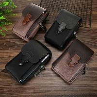 Bolsa De Cintura Para Hombre En Cuero PU Negro Con Doble Cremallera Bolso De Monedas Casual Para Exteriores - details 3