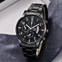 Reloj De Negocios Para Hombre Moda Correa De Acero Calendario Relogio Masculino Sin Caja Movimiento Cuarzo Marcadores Numerales Arábicos - details 7