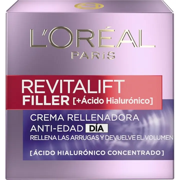 L´OREAL Revitalift Filler Crema Voluminizadora Anti-edad Día Tarro 50 Ml con ácido Hialurónico Concentrado - 1