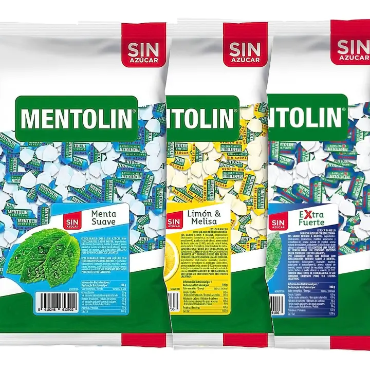 MENTOLIN PACK 3 Kg caramelos sin azúcar garganta Menta Suave & Limón Melisa & Extra Fuerte - 1