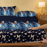 Sábana Ajustada Moderna Y Sencilla Con Estampado De Mariposa Mate Para Dormitorio Cobertura De Cama De Poliéster 100% Sin Almohadillas - details 3