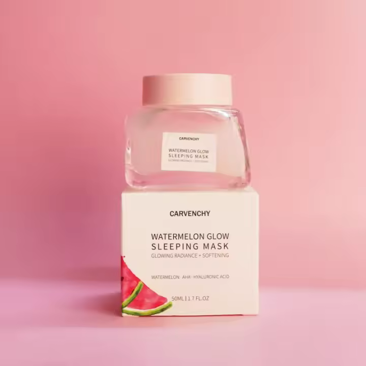 Mascarilla facial hidratante e iluminadora de sandía para dormir, minimiza los poros y humecta (1 unidad) - 1