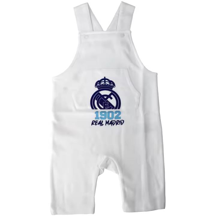 Peto Real Madrid blanco para bebé - Conjunto de ropa para niño, ideal para fanáticos del equipo. - 1