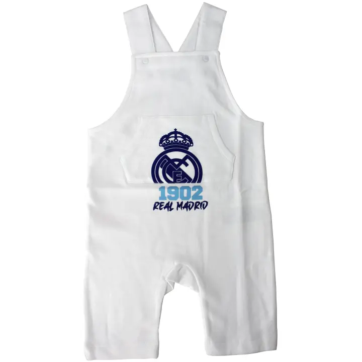 Peto Real Madrid blanco para bebé - Conjunto de ropa para niño, ideal para fanáticos del equipo. - 1