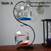 Acuario De Vidrio Transparente Doble Piso Botella De Infusión Vaso De Flor Y Plantas Decoración Para El Hogar Tipo De Acuario Pequeño Y Alto - details 0