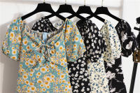 Vestido Mini De Verano Para Mujer Estampado Floral Chiffón Casual Cintura Natural Manga Larga Suelta Cierre De Cremallera - details 9