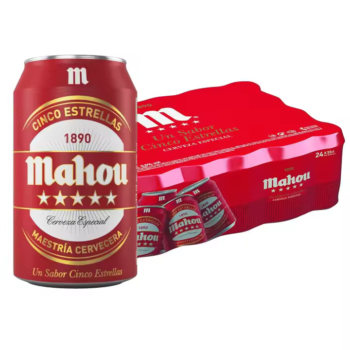 Cerveza Mahou 5 Estrellas 33cl (24 Unds) - 1