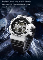 Reloj Deportivo Militar Para Hombre SANDA Dual Display Pantalla Analógica Y Digital Resistente Al Agua Luz Luminosa Alarmas Relogio Masculino 3129 - details 2