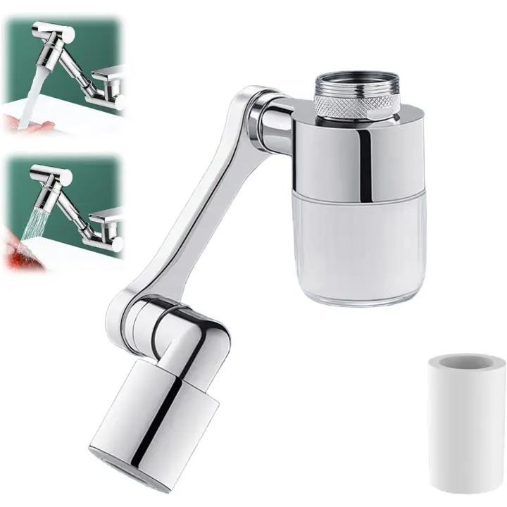 Grifo giratorio Kouglh, accesorio para grifo Timnamy, extensor de grifo universal 2 en 1 con rotación de 360° mejorado, brazo flexible para fregadero de cocina, baño y lavabo (1 unidad) - 1