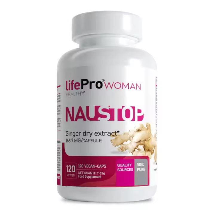 LIFE PRO NUTRITION NAUSTOP 120 CAPS - Ayuda a Mitigar las Naúseas - Contribuye a Mejorar el Bienestar General - Antioxidante - 1