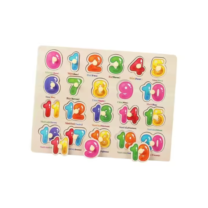 Nenitus Juguete Montessori 1 2 3 años,Puzzle Montessori números de Madera, Juguete Educativo, Regalo niños pequeños y bebés. - 1