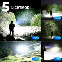 Linterna Táctica Recargable LED Super Brillante Portátil Con Alta Potencia Y Rango Largo Para Camping Y Emergencias Exterior - details 1