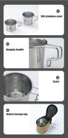 CAMPINGMOON Juego De 4 Piezas Sierra Bowl Y Taza De Acero Inoxidable Para Camping Y Picnics Con Bolsa De Almacenamiento Utensilios De Mesa Al Aire Libre - details 6