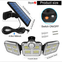 Lámpara De Seguridad Solar Impermeable Con Sensor De Movimiento 122/333 LED Para Iluminación Exterior Decoración De Jardín Luz De Calle Sconce Spotlights - details 7
