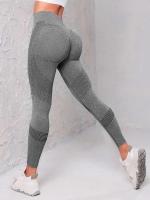 Leggings Deportivos De Cintura Ancha Sin Costuras Para Mujer Pantalones De Yoga De Nylon Con Cierre Elástico - details 5