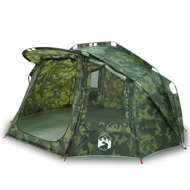 vidaXL Tienda de pesca para 5 personas impermeable camuflaje - 1