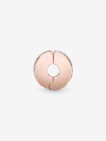 Pandora - Charm with clip y pavé transparent-Baño de Gold Rose de 14 K - details 0