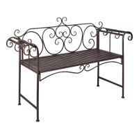 vidaXL Banco de jardín de acero marrón envejecido 132 cm - details 0