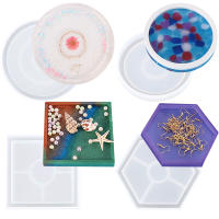 Molde De Silicona Para Resina Coaster En Formas Variadas Corazón Redondo Cuadrado Hexagonal Oval Para Artesanía Joyería Y Decoración Del Hogar - details 0